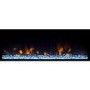 GRADE A2 - Grey Inset Media Wall Electric Fireplace with Log and Crystal Fuel Bed 42 inch - Amberglo