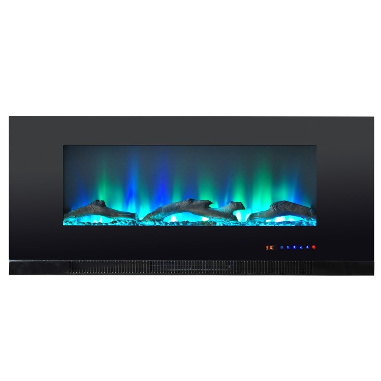 GRADE A1 - AmberGlo Wall Hanging Electric Fire with LED Light Effect