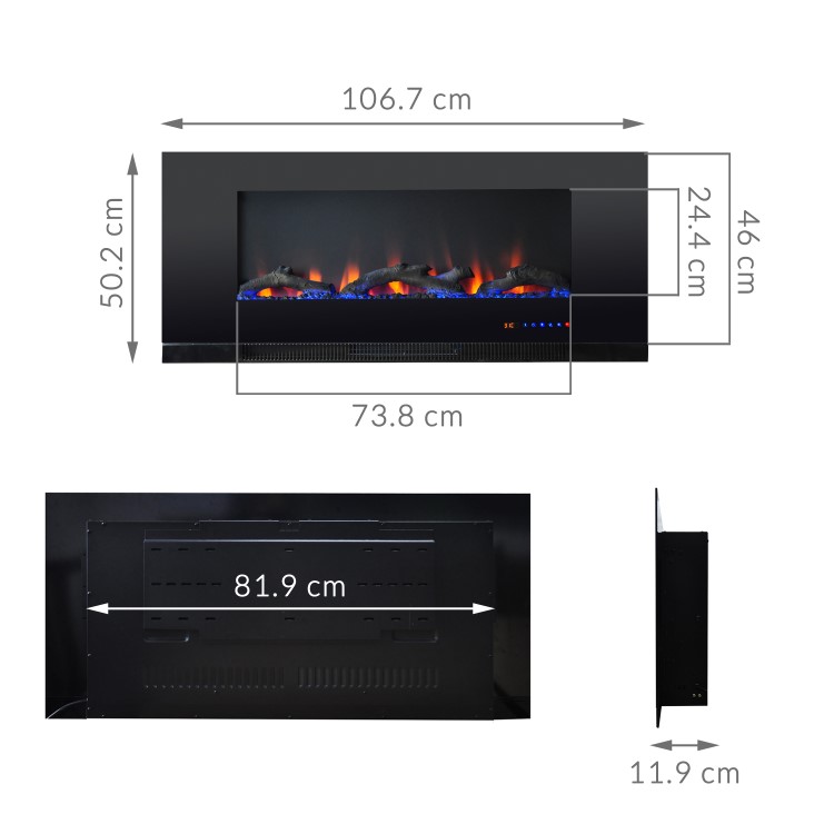 GRADE A1 - AmberGlo Wall Hanging Electric Fire with LED Light Effect