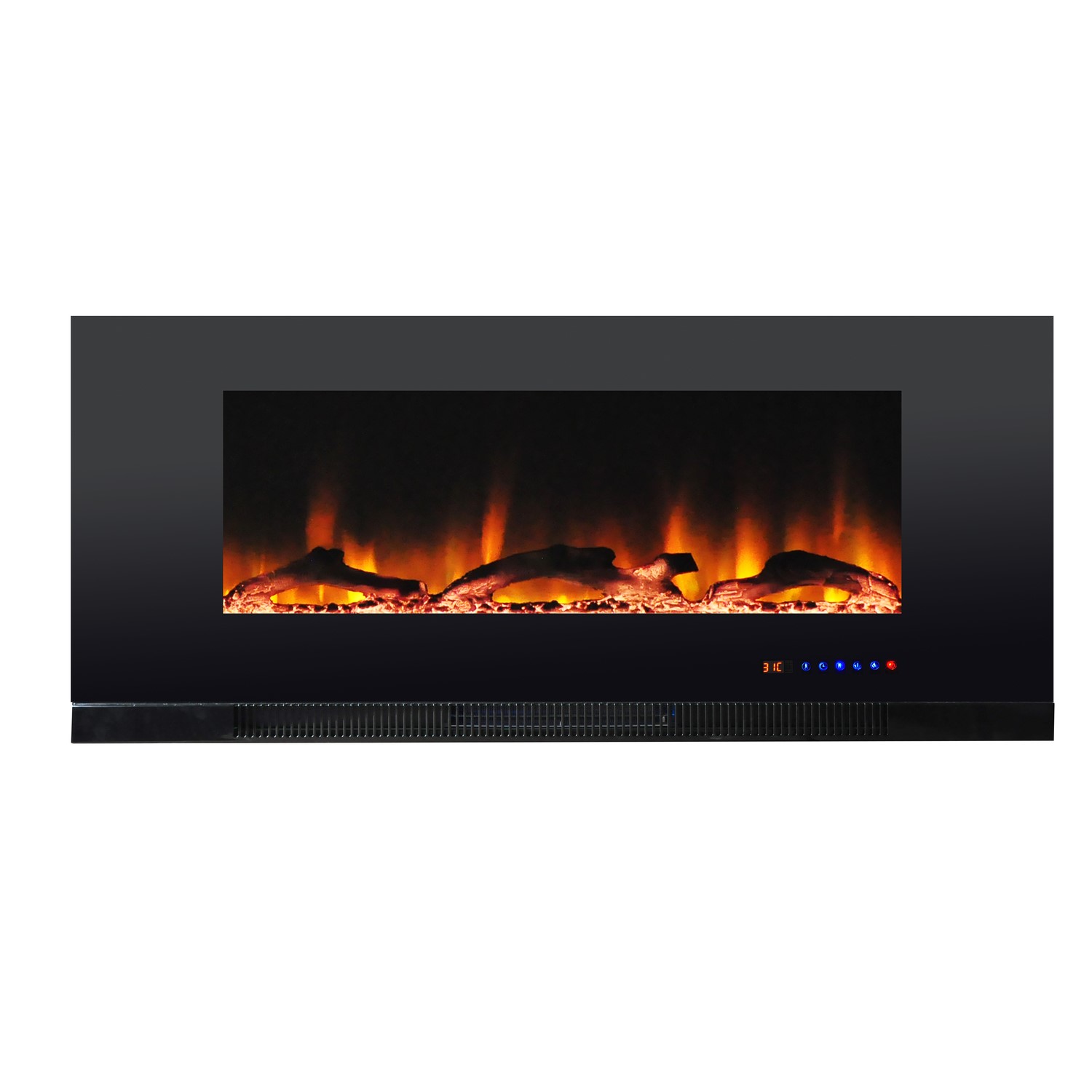 GRADE A1 - AmberGlo Wall Hanging Electric Fire with LED Light Effect ...