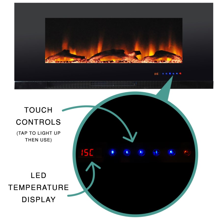 GRADE A1 - AmberGlo Wall Hanging Electric Fire with LED Light Effect