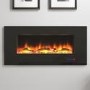 GRADE A2 - AmberGlo Black Wall Mounted Electric Fire with Logs & Crystal Fuel Beds