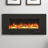 GRADE A2 - AmberGlo Black Wall Hanging Electric Fire with Logs &amp; Crystal Fuel Beds