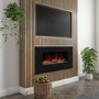 GRADE A3 - Black Wall Mounted or Recessed Electric Fire with Log and Crystal Fuel Bed - Amberglo