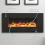 GRADE A2 - AmberGlo Black Wall Mounted Electric Fire with Logs & Crystal Fuel Beds