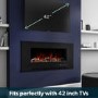 GRADE A2 - Black Wall Mounted or Recessed Electric Fire with Log and Crystal Fuel Bed - Amberglo