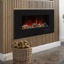 GRADE A3 - Black Wall Mounted or Recessed Electric Fire with Log and Crystal Fuel Bed - Amberglo