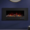 GRADE A2 - AmberGlo Black Wall Mounted Electric Fire with Logs &amp; Crystal Fuel Beds