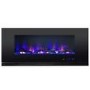 GRADE A1 - AmberGlo Black Wall Mounted Electric Fire with Logs & Crystal Fuel Beds