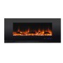GRADE A1 - AmberGlo Black Wall Mounted Electric Fire with Logs & Crystal Fuel Beds