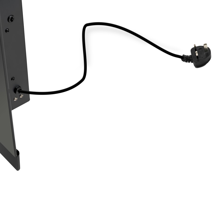 GRADE A2 - Black Inset Media Wall Electric Fireplace with Log and Crystal Fuel Bed 42 inch - Amberglo