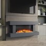 GRADE A2 - Grey Wall Mounted Electric Fireplace with LED Lights 52 inch - Amberglo