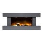 GRADE A1 - Grey Wall Mounted Electric Fireplace Suite with LED Lights - Amberglo