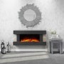 GRADE A3 - AmberGlo Grey Wall Mounted Electric Fireplace Suite with Log & Pebble Fuel Bed