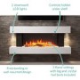 GRADE A2 - AmberGlo White Wall Mounted Electric Fireplace Suite with Log & Pebble Fuel Bed