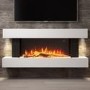 GRADE A3 - White Wall Mounted Electric Fireplace Suite with LED Lights 52 inch- Amberglo