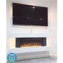GRADE A2 - AmberGlo White Wall Mounted Electric Fireplace Suite with Log & Pebble Fuel Bed