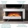 GRADE A2 - AmberGlo White Electric Wall Mounted Fireplace Suite with Log/Pebble Fuel Bed