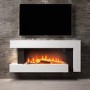 GRADE A2 - White Wall Mounted Electric Fireplace Suite with LED Lights - Amberglo