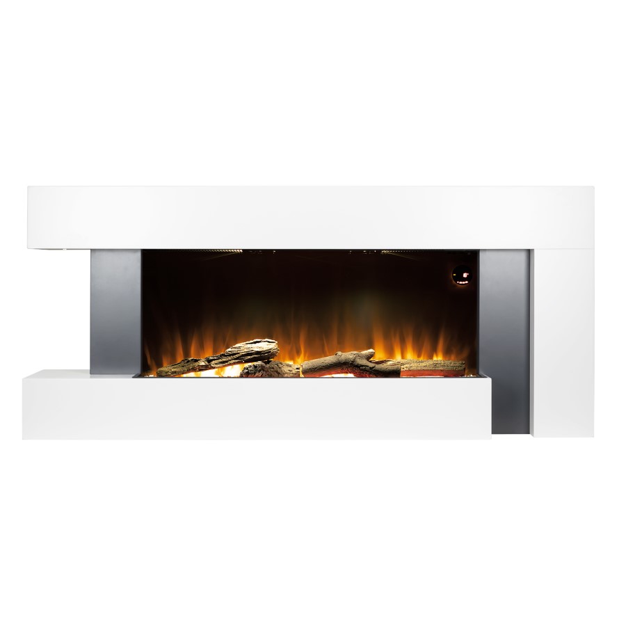 GRADE A2 - White Wall Mounted Electric Fireplace Suite with LED Lights - Amberglo