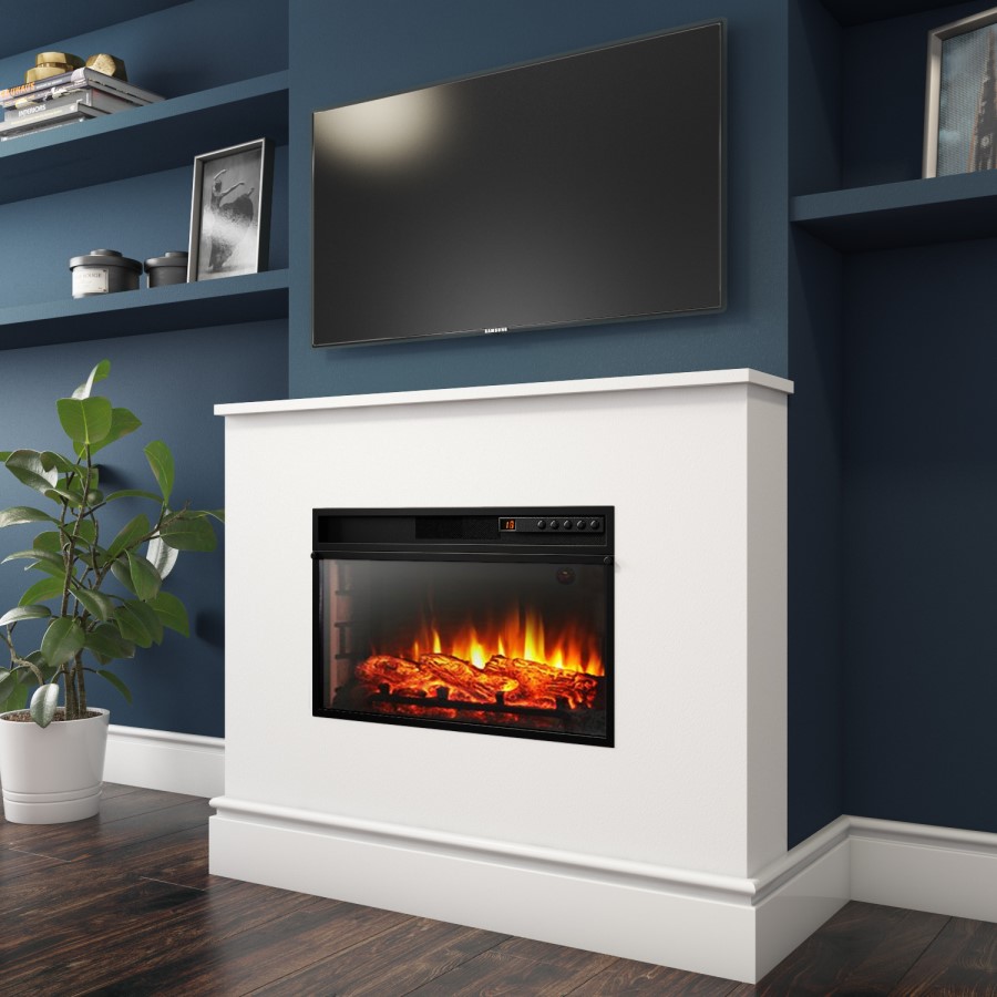 Inset Electric Fire in Black - AmberGlo