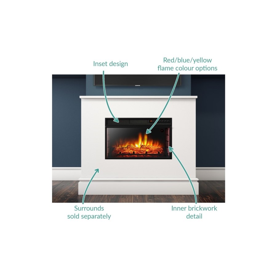 Inset Electric Fire in Black - AmberGlo