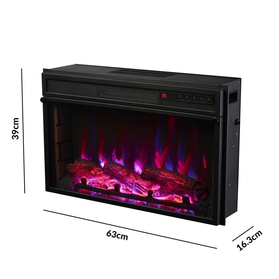 Inset Electric Fire in Black - AmberGlo