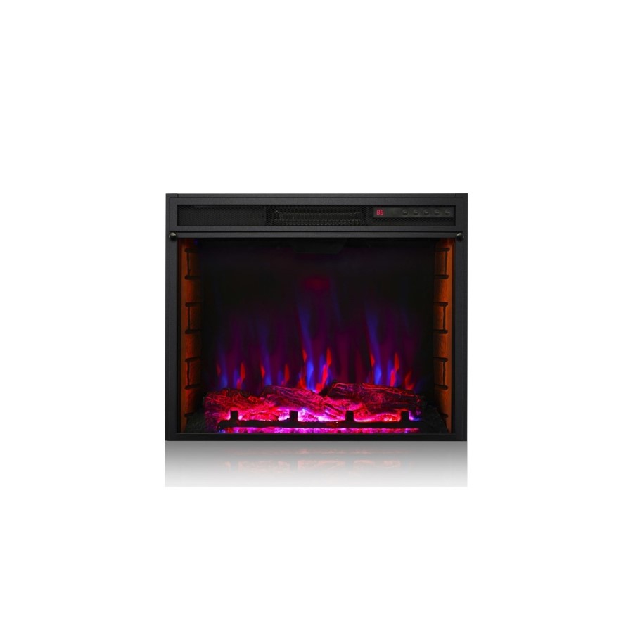 Inset Electric Fire in Black - AmberGlo