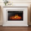 GRADE A2 - AmberGlo Electric Fireplace Suite with Inset Fire &amp; White Surround - Lassen Range