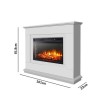 GRADE A1 - AmberGlo Electric Fireplace Suite with Inset Fire &amp; White Surround - Lassen Range