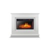 GRADE A1 - AmberGlo Electric Fireplace Suite with Inset Fire &amp; White Surround - Lassen Range