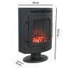 GRADE A1 - Freestanding Electric Fire in Black with Curved Design - AmberGlo