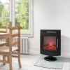 GRADE A1 - Freestanding Electric Fire in Black with Curved Design - AmberGlo