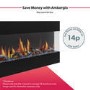 GRADE A2 - 42 Inch Black Built In Electric Fire -  AmberGlo