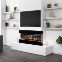 GRADE A3 - 42 Inch Black Built In Electric Fire -  AmberGlo