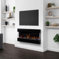 GRADE A2 - 42 Inch Black Built In Electric Fire - AmberGlo