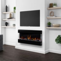 GRADE A1 - 42 Inch Black Built In Electric Fire - AmberGlo GRADE A1 - 42 Inch Black Built In Electric Fire - AmberGlo