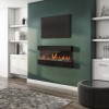 GRADE A2 - Mirrored Electric Wall Mounted Fire in Black - 42 Inch - AmberGlo