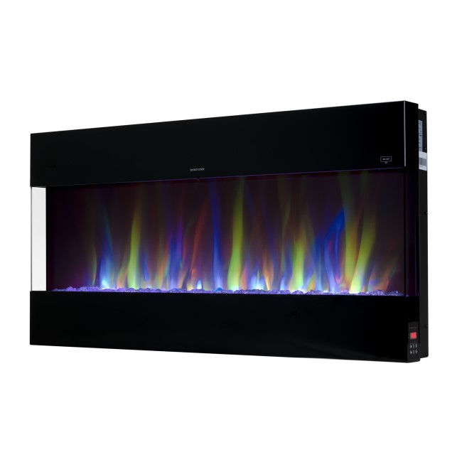 Black Wall Mounted Electric Fireplace with Open Front 42 Inch -  AmberGlo