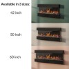 GRADE A2 - AmberGlo Mirrored Electric Wall Mounted Fire in Black - 42 Inch
