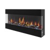 GRADE A2 - AmberGlo Mirrored Electric Wall Mounted Fire in Black - 42 Inch