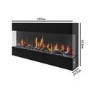 GRADE A2 - AmberGlo Mirrored Electric Wall Mounted Fire in Black - 50 Inch