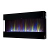 GRADE A2 - AmberGlo Mirrored Electric Wall Mounted Fire in Black - 50 Inch