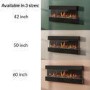 GRADE A3 - AmberGlo Mirrored Electric Wall Mounted Fire in Black - 50 Inch