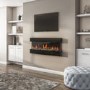 GRADE A3 - AmberGlo Mirrored Electric Wall Mounted Fire in Black - 50 Inch