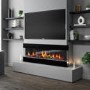 GRADE A2 - 60 Inch Black Built In Electric Fire - Amberglo