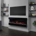 A1/AGL017 ONLY OPENED - AmberGlo Mirrored Electric Wall Mounted Fire in Black - 60 Inch