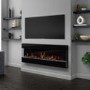 GRADE A1 - AmberGlo Mirrored Electric Wall Mounted Fire in Black - 60 Inch