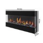 GRADE A2 - AmberGlo Mirrored Electric Wall Mounted Fire in Black - 60 Inch