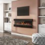 GRADE A1 - AmberGlo Mirrored Electric Wall Mounted Fire in Black - 60 Inch